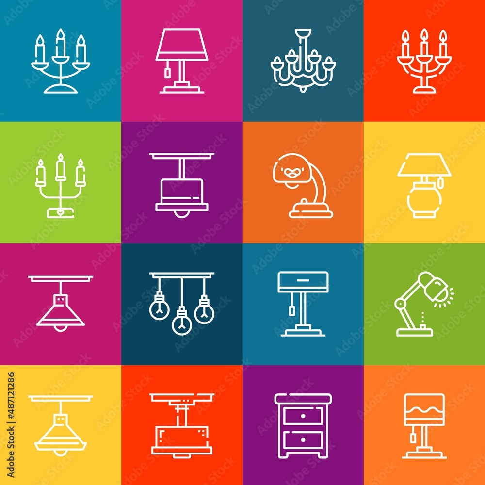 Modern thin line icons set of chandelier elements. Premium quality outline symbol collection. Simple mono linear pictogram pack. Stroke vector logo concept for web graphics Modern thin line icons set of chandelier elements. Premium quality outline symbol collection. Simple mono linear pictogram pack. Stroke vector logo concept for web graphics