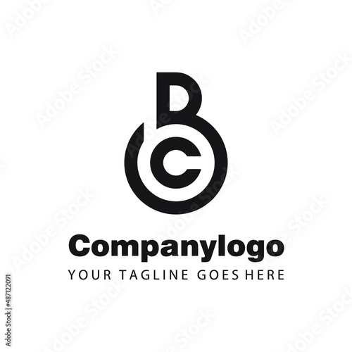 modern letter bc, letter b company logo template