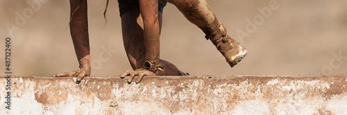 Fotografie Mud race running