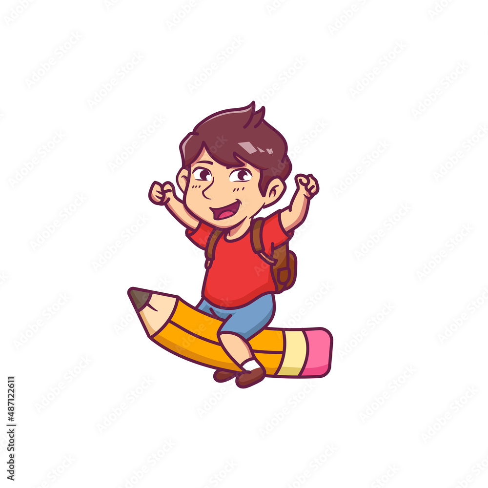 Kid Flying on Pencil Kid Flying on Pencil
