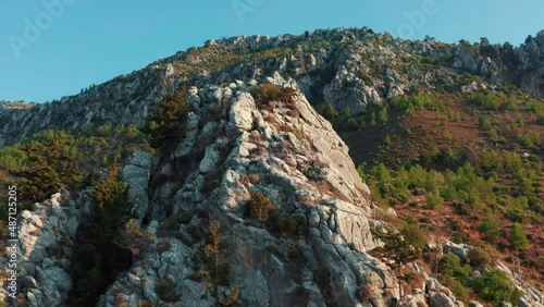 Zooming in on a rocky cliff in Cyprus photo