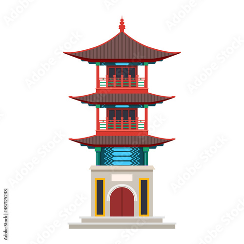 Chinese pagoda, China temple or Japanese building