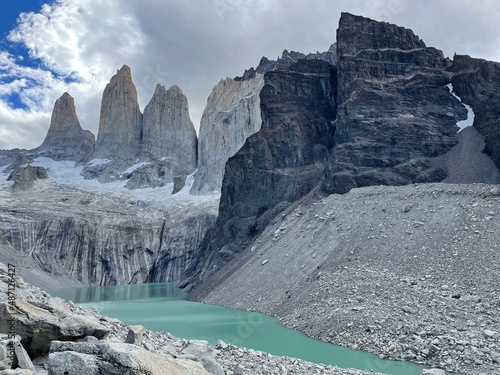 Rock formations in Torres del Paine National Park, Chile