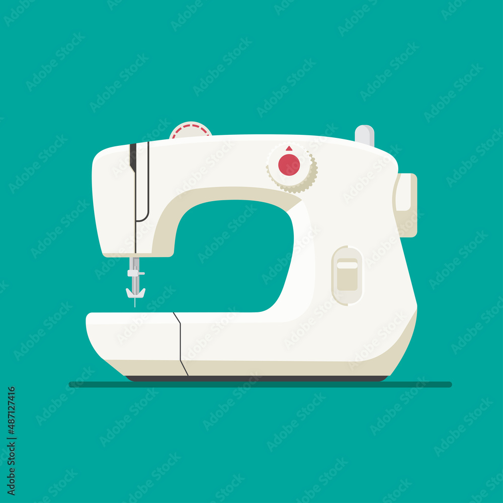 Sewing machine icon isolated on white background vector illustration.