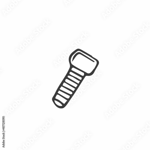 screws, nails isolated on a white background. Vector illustration, metal screw vector sketch illustration