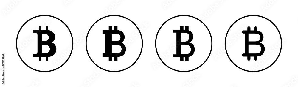 Bitcoin icons set. bitcoin sign and symbol. payment symbol. cryptocurrency logo Bitcoin icons set. bitcoin sign and symbol. payment symbol. cryptocurrency logo