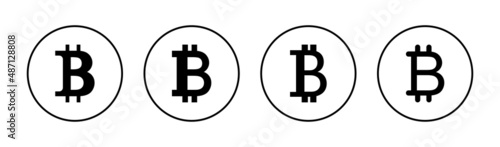 Bitcoin icons set. bitcoin sign and symbol. payment symbol. cryptocurrency logo