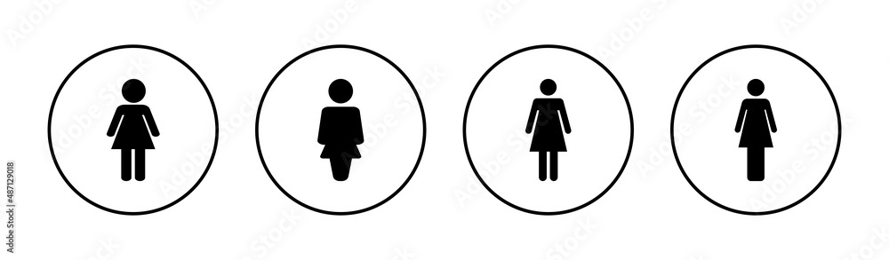 Female icons set. woman sign and symbol Female icons set. woman sign and symbol
