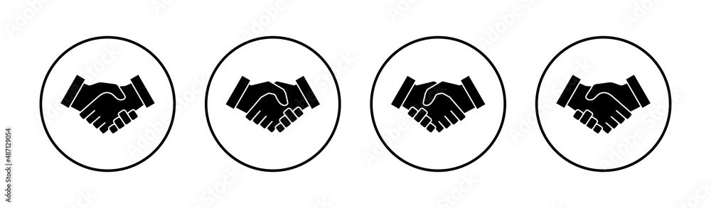 Handshake icons set. business handshake sign and symbol. contact agreement Handshake icons set. business handshake sign and symbol. contact agreement