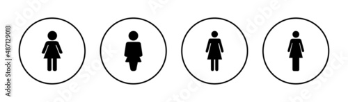 Female icons set. woman sign and symbol
