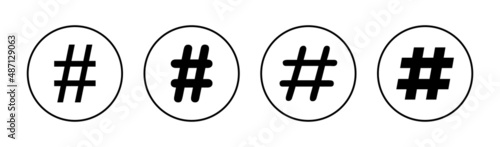 Hashtag icons set. hashtag sign and symbol