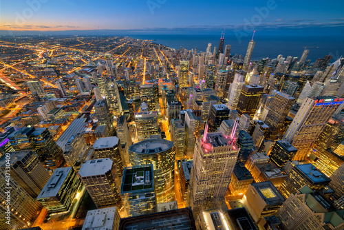 View of the city of Chicago from the Willis Tower photo