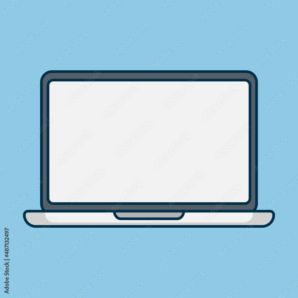 Laptop computer isolated vector icon