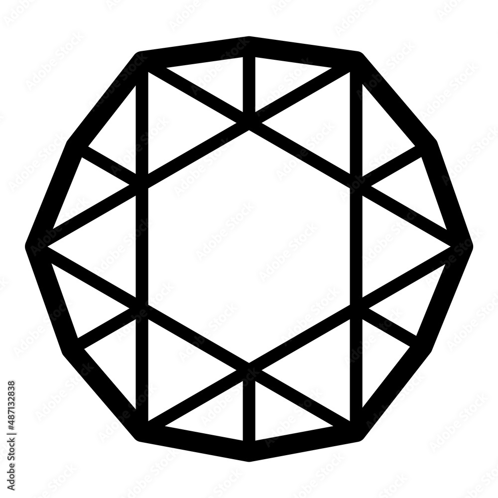 Diamond Flat Icon Isolated On White Background Diamond Flat Icon Isolated On White Background
