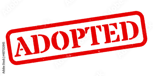‘Adopted’ Red Rubber Stamp