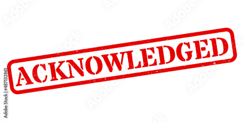 ‘Acknowledged’ Red Rubber Stamp