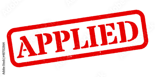 ‘Applied’ Red Rubber Stamp