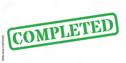 ‘Completed’ Green Rubber Stamp