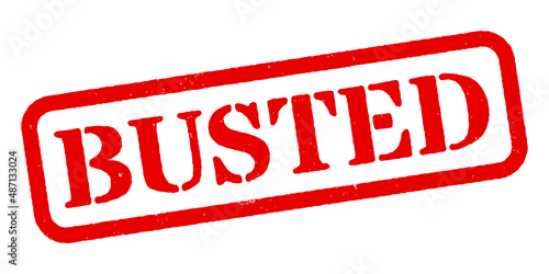 ‘Busted’ Red Rubber Stamp