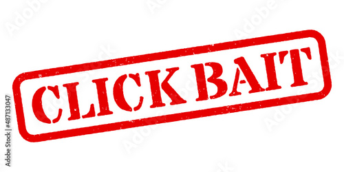 ‘Click Bait’ Red Rubber Stamp