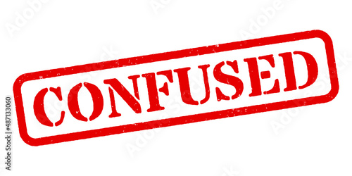 ‘Confused’ Red Rubber Stamp