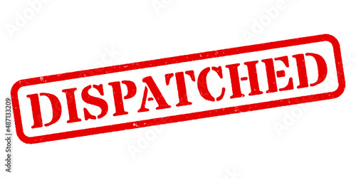 ‘Dispatched’ Red Rubber Stamp