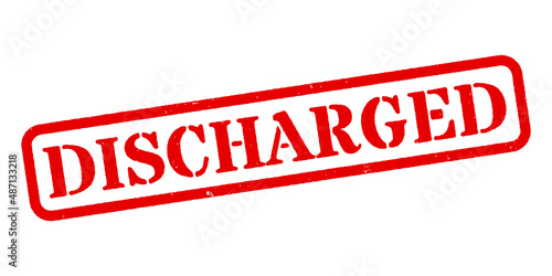 ‘Discharged’ Red Rubber Stamp
