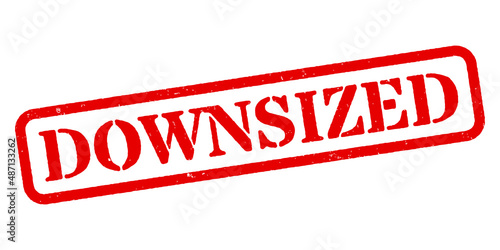 ‘Downsized’ Red Rubber Stamp