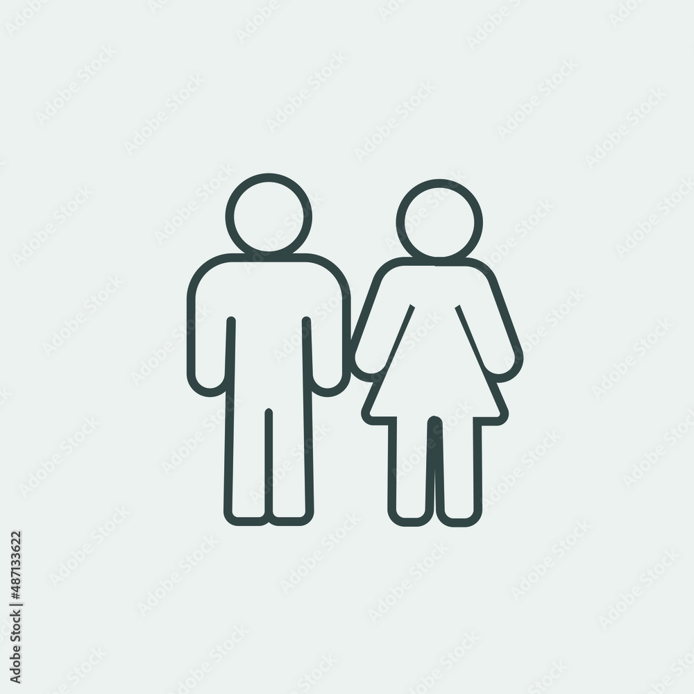 Man and woman standing vector icon illustration sign Man and woman standing vector icon illustration sign