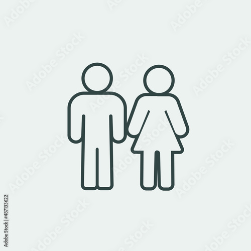 Man and woman standing vector icon illustration sign 