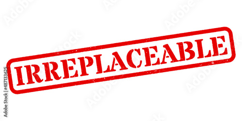 ‘Irreplaceable’ Red Rubber Stamp