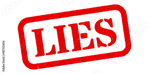 ‘Lies’ Red Rubber Stamp