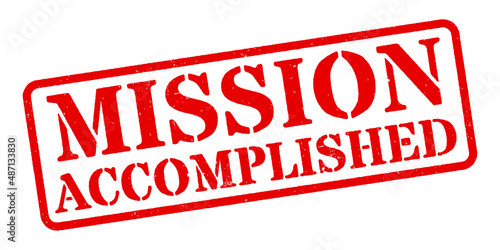 ‘Mission Accomplished’ Red Rubber Stamp