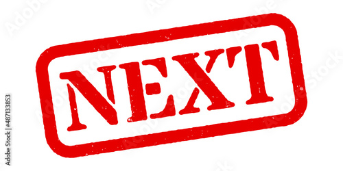 ‘Next’ Red Rubber Stamp