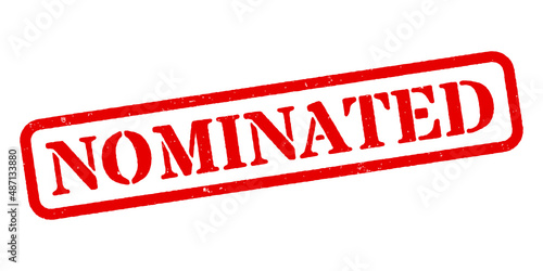 ‘Nominated’ Red Rubber Stamp