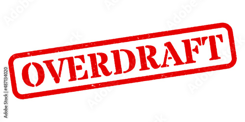 ‘Overdraft’ Red Rubber Stamp