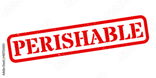 ‘Perishable’ Red Rubber Stamp