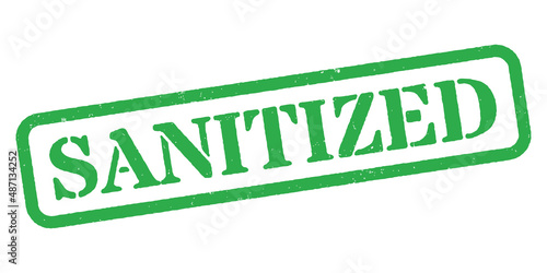‘Sanitized’ Green Rubber Stamp
