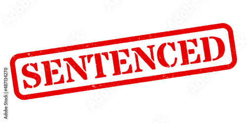 ‘Sentenced’ Red Rubber Stamp