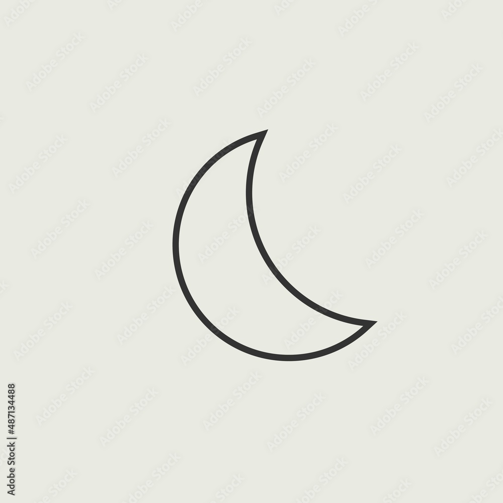 Moon vector icon illustration sign Moon vector icon illustration sign