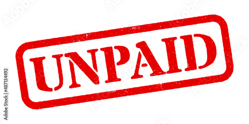 ‘Unpaid’ Red Rubber Stamp