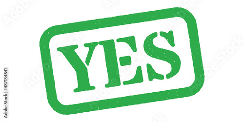 ‘Yes’ Green Rubber Stamp