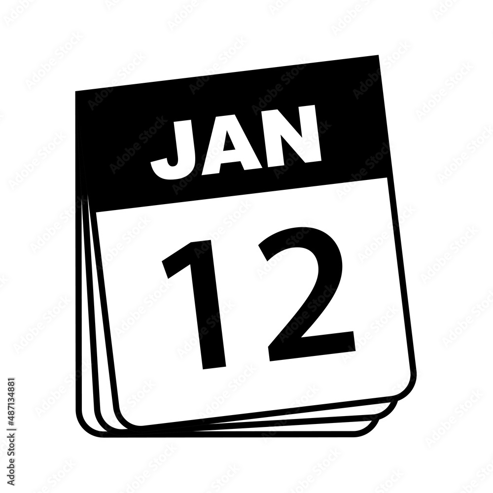 January 12. Calendar Icon. Vector Illustration. January 12. Calendar Icon. Vector Illustration.