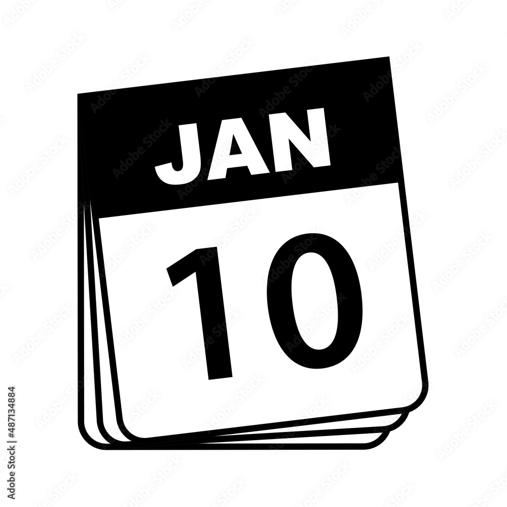 January 10. Calendar Icon. Vector Illustration. January 10. Calendar Icon. Vector Illustration.