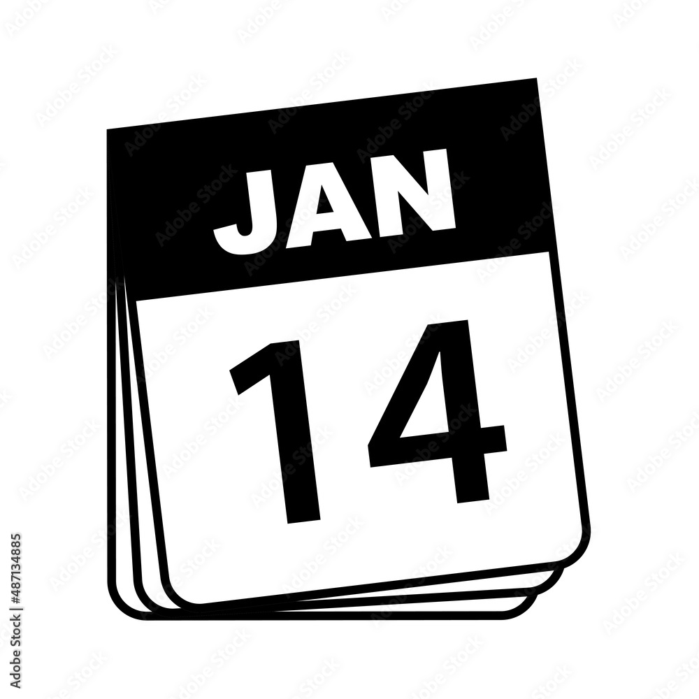 January 14. Calendar Icon. Vector Illustration. January 14. Calendar Icon. Vector Illustration.