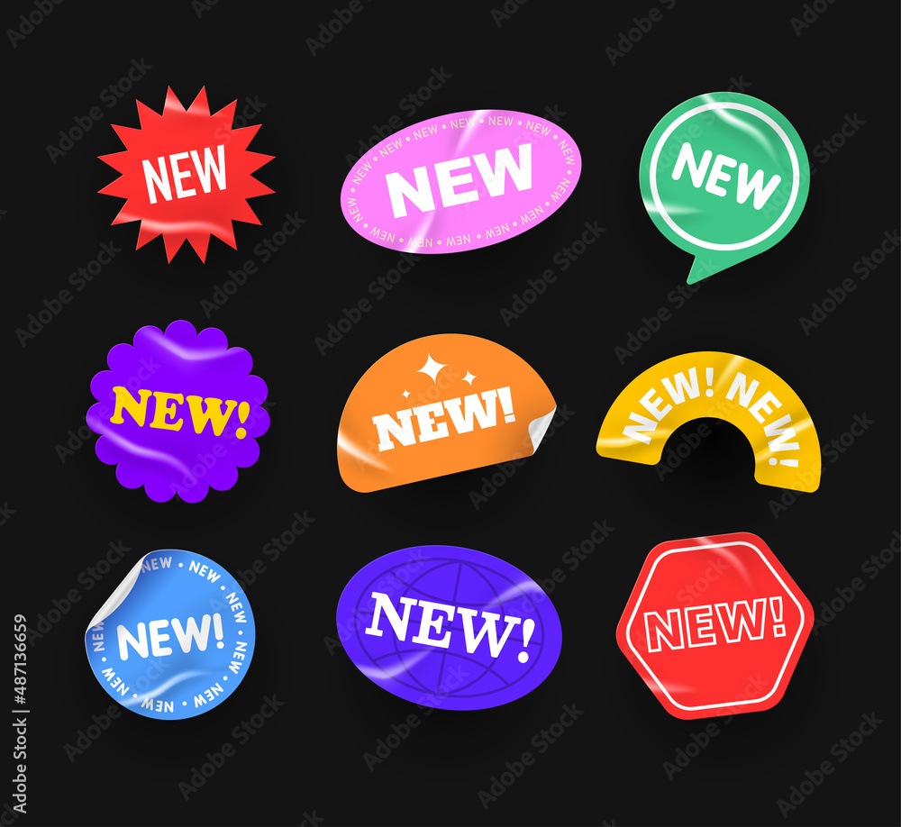 Sticker New Arrival. Stickers for products, new labels, sale badges. Vector sticker templates Sticker New Arrival. Stickers for products, new labels, sale badges. Vector sticker templates