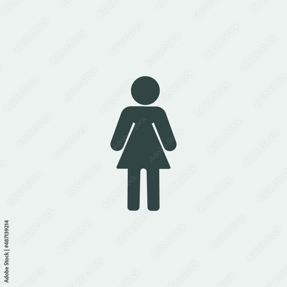 Woman standing vector icon illustration sign Woman standing vector icon illustration sign