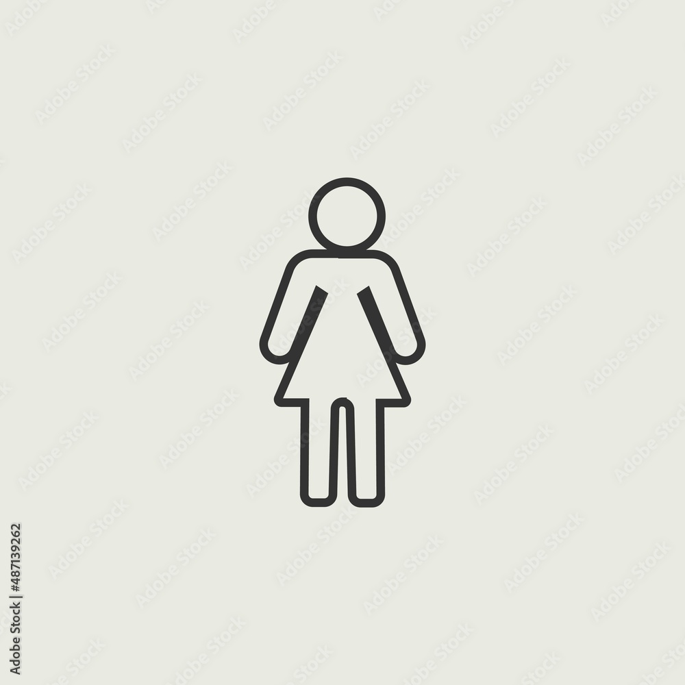 Woman standing vector icon illustration sign Woman standing vector icon illustration sign