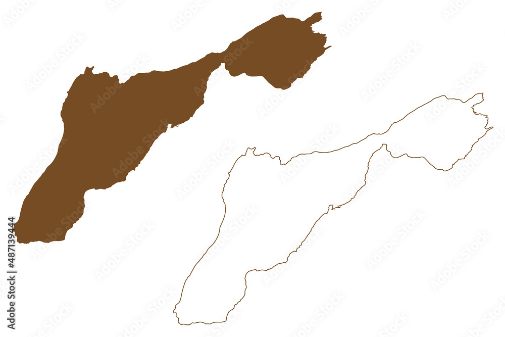 Ytteroya island (Kingdom of Norway) map vector illustration, scribble sketch Ytteroya map