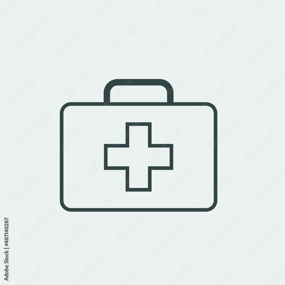 First aid kit box vector icon illustration sign First aid kit box vector icon illustration sign